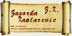 Zagorka Kaplarević vizit kartica